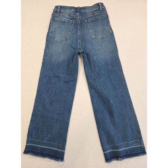 Good Hart Matilda Jane Crop Wide Leg Jeans Size 0 Denim Blue Button Fly - Picture 3 of 7